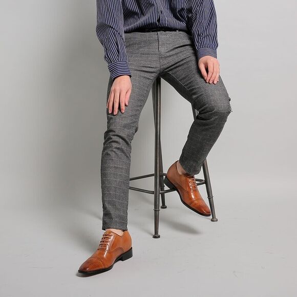 CHAMARIPA ELEVATOR SHOES HEIGHT INCREASING TALL MEN DRESS SHOES GET 7CM TALLER main image 6